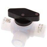 Image en vedette de la collection - 3-Way PFA Ball Valves (Threads)