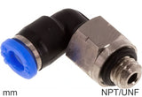Image en vedette de la collection - Elbow Push-In Fittings Brass And Plastic NPT/UNF-Threads Male