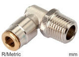 Image en vedette de la collection - Elbow Push-In Fittings Brass R/Metric-Threads Male High-Pressure Rotatable