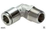 Image en vedette de la collection - Elbow Push-In Fittings Stainless Steel R-Threads Male Rotatable