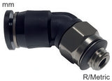 Image en vedette de la collection - Elbow Push-In Fittings Brass And Plastic R/Metric-Threads Male 45deg