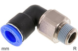 Image en vedette de la collection - Swivel Elbow Push-In Fittings Brass And Plastic R-Threads Male One Ball Bearing