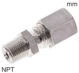 Image en vedette de la collection - Compression Fittings Stainless Steel NPT-Threads Male